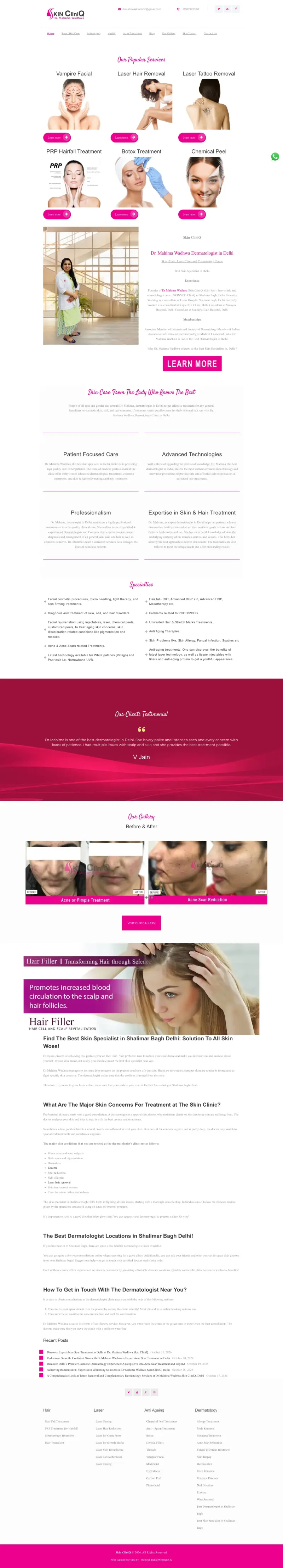 Skinved Cliniq website